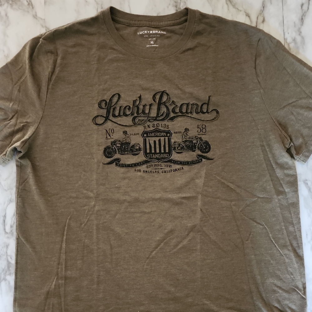 Lucky Brand Men's Olive Graphic Tee